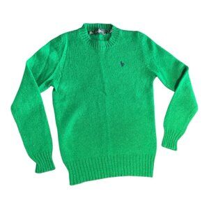 Vintage Hunt Club 100% Shetland Wool Sweater Kelly Green JC Penney M